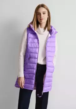 STREET ONE стеганый жилет, однотонный, цвет Shiny Lilac