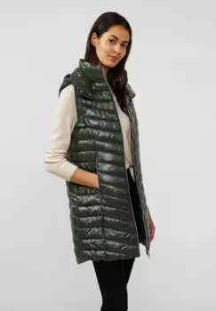 STREET ONE стеганый жилет, однотонный, зеленый