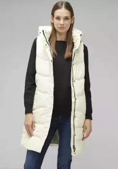 STREET ONE стеганый жилет с водоотталкивающим тефлоновым покрытием, кремовый