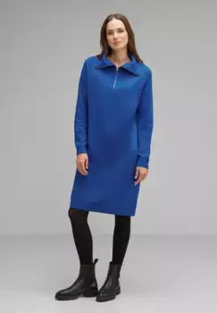 STREET ONE трикотажное платье, на молнии, синий