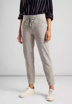 STREET ONE вельветовые брюки "BONNY", четырехкарманный фасон, бежевый