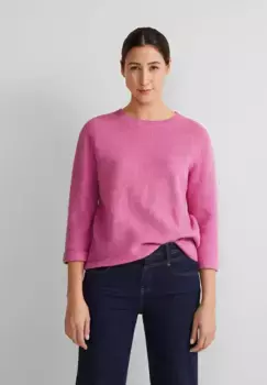 STREET ONE вязаный свитер со структурой, розовый