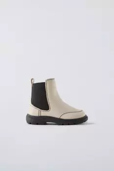 Стрейч-ботинки ZARA, экрю белый