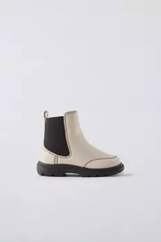 Стрейч-ботинки ZARA, экрю белый
