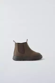 Стрейч-ботинки ZARA, коричневый