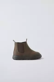Стрейч-ботинки ZARA, коричневый