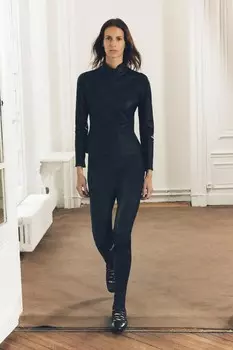 Стрейч брюки из 100% кожи ZARA, черный