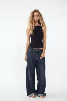 Стрейч-топ с бантами на спине ZARA, черный