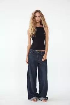 Стрейч-топ с бантами на спине ZARA, черный