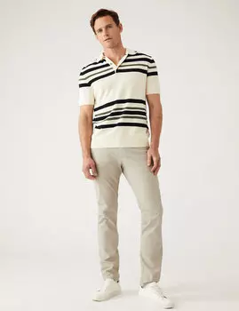 Стретч-чиносы узкого кроя Marks & Spencer, бежевый