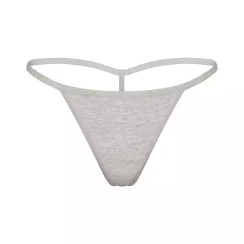 Стринг-стринги SKIMS Cotton Logo, цвет Light Heather Grey