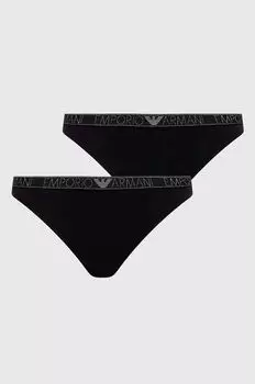 Стринги, 2 шт. Emporio Armani Underwear, черный
