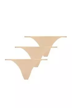 Стринги - 3 пары Hunkemoller, бежевый