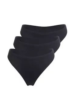 Стринги, 3 шт., невидимые мягкие SCHIESSER, черный