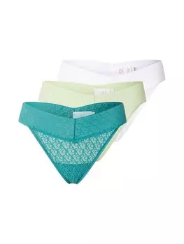 Стринги Calvin Klein Underwear, цвет Petrol/Light green/White