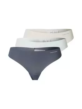 Стринги Calvin Klein Underwear Regular Thong, цвет cream/dark grey/white