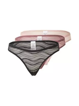 Стринги Calvin Klein Underwear Thong, цвет dark pink/black