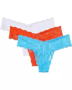 Стринги Cosabella Never Say Never 3 Pack Lowrider Thong, цвет Const Blue Sicilian Orng White