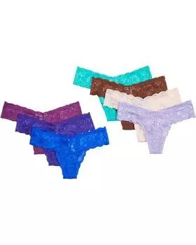 Стринги Cosabella Never Say Never 7-Pack Cutie Thong in Drawstring Bag, цвет Swiss Beet/Violett/Cobalt/Addy Green/Ticino/Alpine Flower