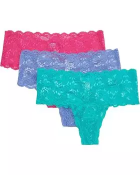 Стринги Cosabella Never Say Never Comfie Thongs 3-Pack, цвет Portif Bl Flori Pink Addy Grn