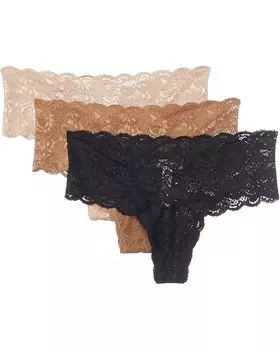 Стринги Cosabella Never Say Never Comfie Thongs 3-Pack, цвет Black/Quattro/Sette