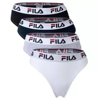 Стринги Fila 4 шт, цвет Wei/Schwarz/Grau/Marine
