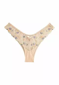 Стринги FLORAL EMBROIDERY Next, бежевый
