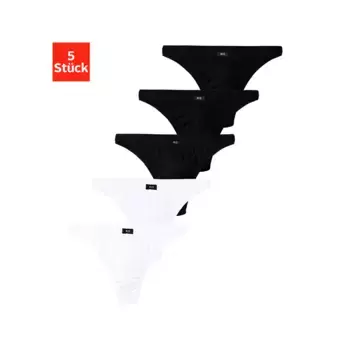 Стринги H.I.S "мужские трусы" (5 шт. в упаковке), из хлопка эластичного качества, белый