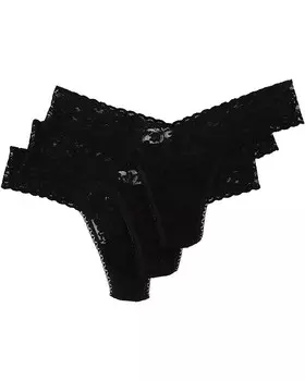 Стринги Hanky Panky 3-Pack Low Rise Thong, черный