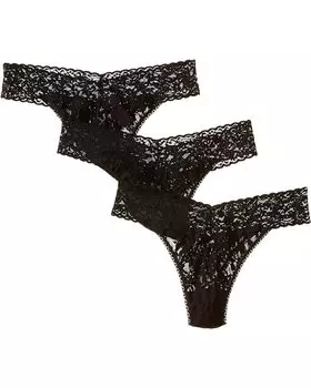Стринги Hanky Panky 3-Pack Original Rise Thong, черный