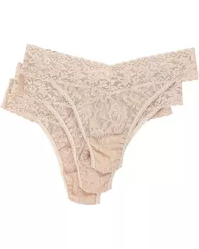 Стринги Hanky Panky 3-Pack Original Rise Thong, цвет Chai