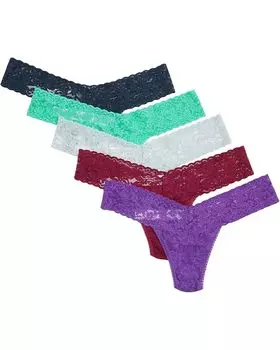 Стринги Hanky Panky Breathe High Rise Thong 3-Pack, цвет Agave Green/Nori/Dark Pomagranate/Viola Purple/Pearl Grey