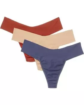 Стринги Hanky Panky Hanky Panky Breathe Natural Thong 3 Pack, цвет Sundried Tomato/Nightshade/Taupe