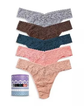 Стринги Hanky Panky Signature с оригинальной посадкой, набор из 5 шт Hanky Panky, коричневый
