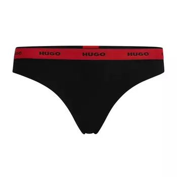 Стринги HUGO Stripe Pyp, черный