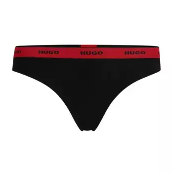 Стринги HUGO Stripe Pyp, черный