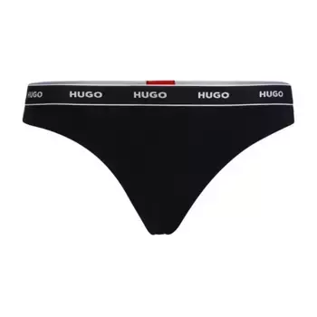 Стринги HUGO Stripe Pyp, черный
