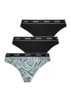 Стринги HUGO Underwear "TRIPLET THONG DESIGN" (комплект, 3 шт., 3), с логотипом на поясе, фиолетовый
