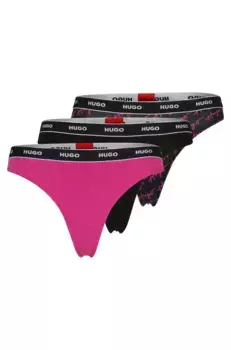 Стринги HUGO Underwear "TRIPLET THONG DESIGN" (комплект, 3 шт., 3), с логотипом на поясе, цвет Open Miscellaneous986