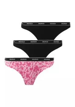 Стринги HUGO Underwear "TRIPLET THONG DESIGN" (комплект, 3 шт., 3), с логотипом на поясе, цвет Medium_Pink660