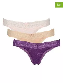 Стринги Hunkemller 3er Set s, цвет beige/ros/pflaume