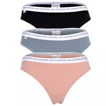 Стринги Lacoste 3 шт, цвет Schwarz/Blau/Rosa