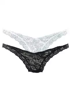 Стринги LASCANA, черно-белый