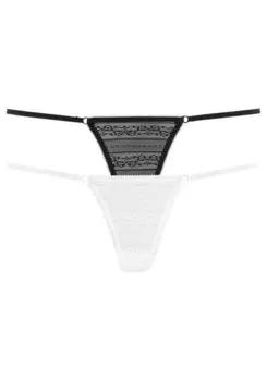 Стринги LASCANA, черно-белый