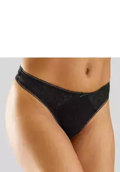 Стринги LASCANA "Кьяра" с графичным сетчатым узором, черный