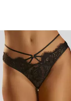 Стринги LASCANA с эффектной лентой, черный