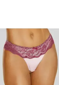Стринги LASCANA с широким поясом из цветочного кружева, нижнее белье, лиловый