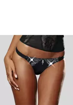 Стринги LASCANA с тонким кружевом, черный