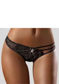 Стринги LASCANA с захватывающей вышивкой, сексуальное женское белье, черный