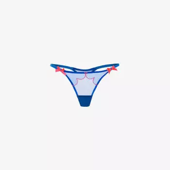 Стринги Lorna в стиле колор-блок средней посадки из эластичной сетки Agent Provocateur, синий